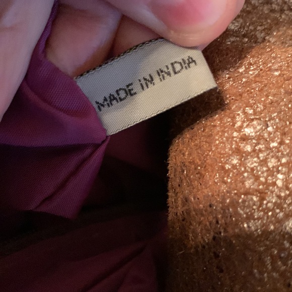 TANO anthropologie brown and Metallic vegan leather bag extra large - Picture 11 of 13